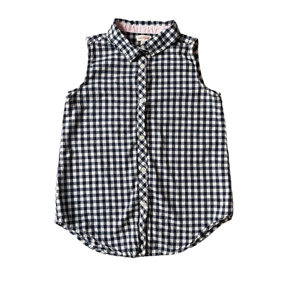 Cat & Jack Black and White Checkered Sleeveless Shirt - Picture 1 of 3
